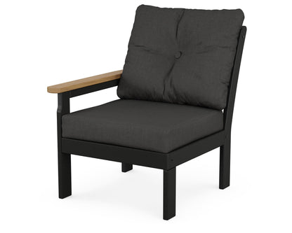 POLYWOOD® Vineyard Modular Left Arm Chair in Black / Natural / Spectrum Carbon