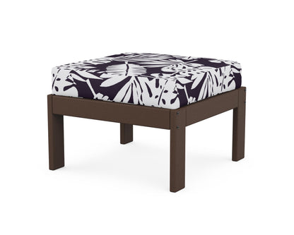 POLYWOOD® Vineyard Modular Ottoman in Mahogany / Leaf Navy