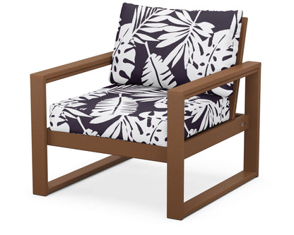POLYWOOD® EDGE Club Chair in Teak / Leaf Navy