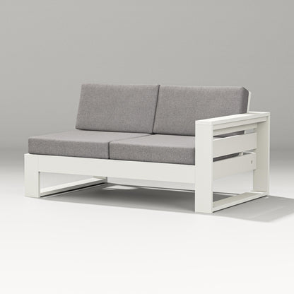 PW Designer Series Latitude Modular Right Arm Loveseat in Vintage White / Grey Mist