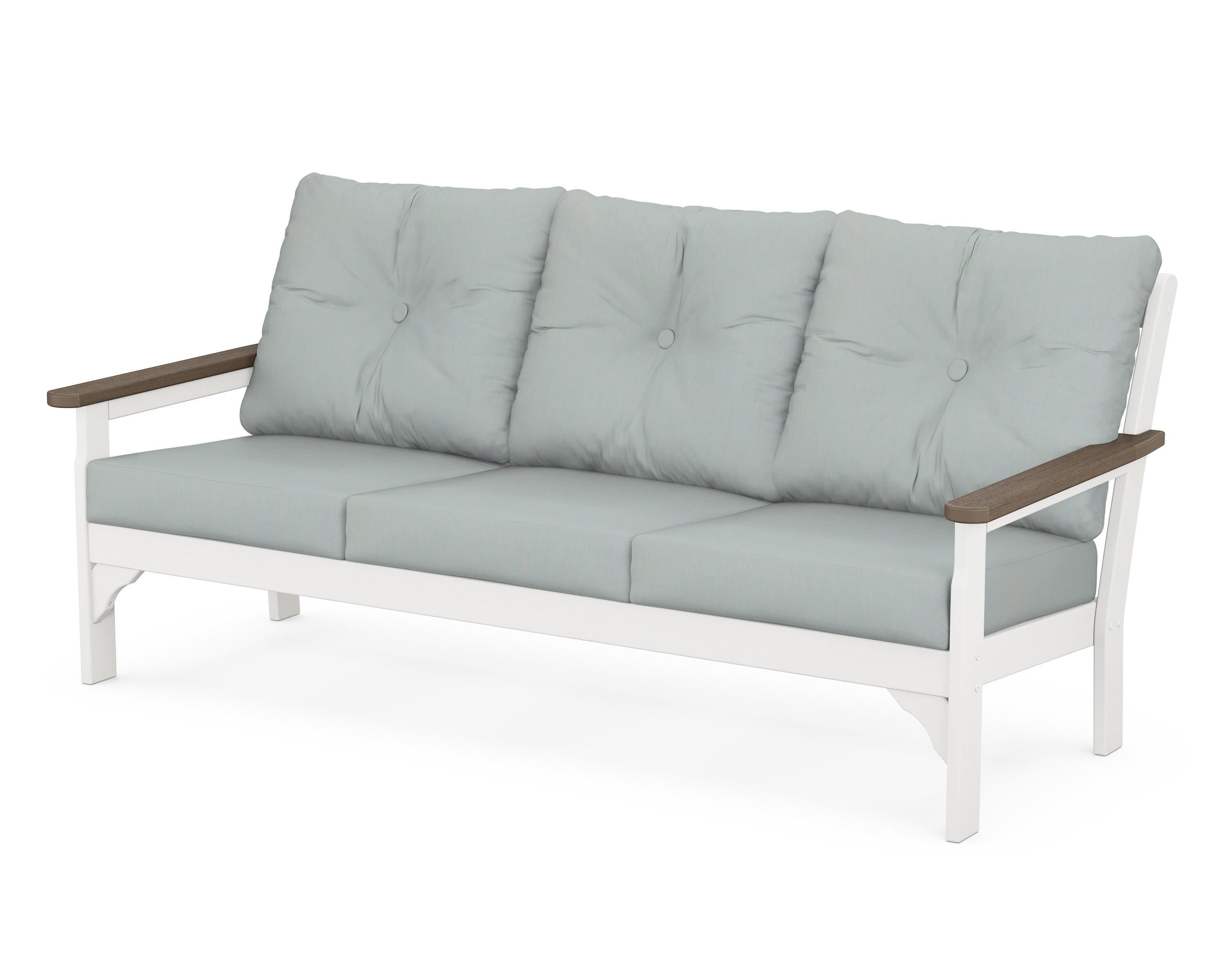 POLYWOOD® Vineyard Deep Seating Sofa in White / Kona / Spa