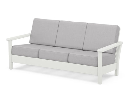 POLYWOOD® Harbour Deep Seating Sofa in Vintage White / Granite