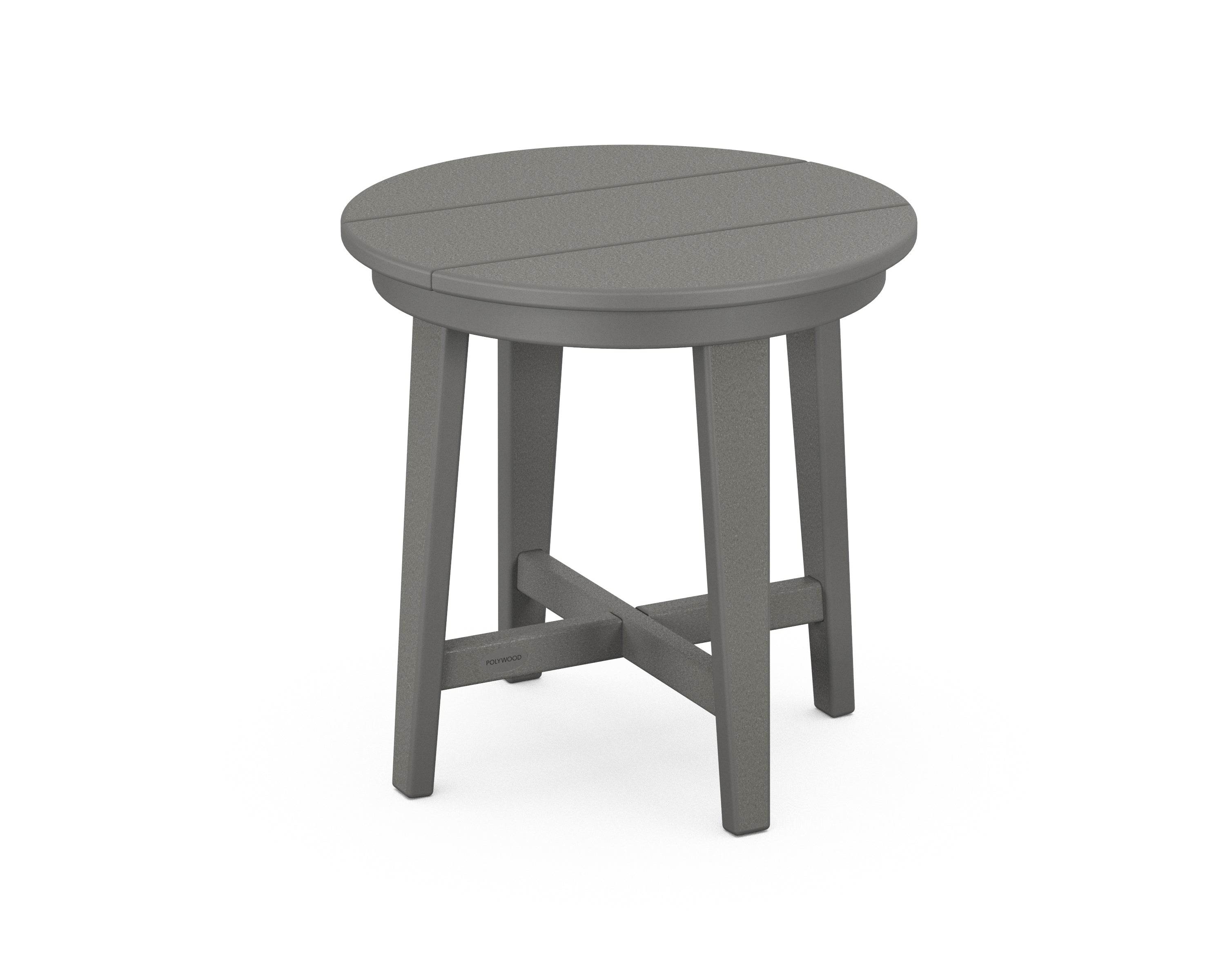 POLYWOOD® Newport 19" Round End Table in Slate Grey