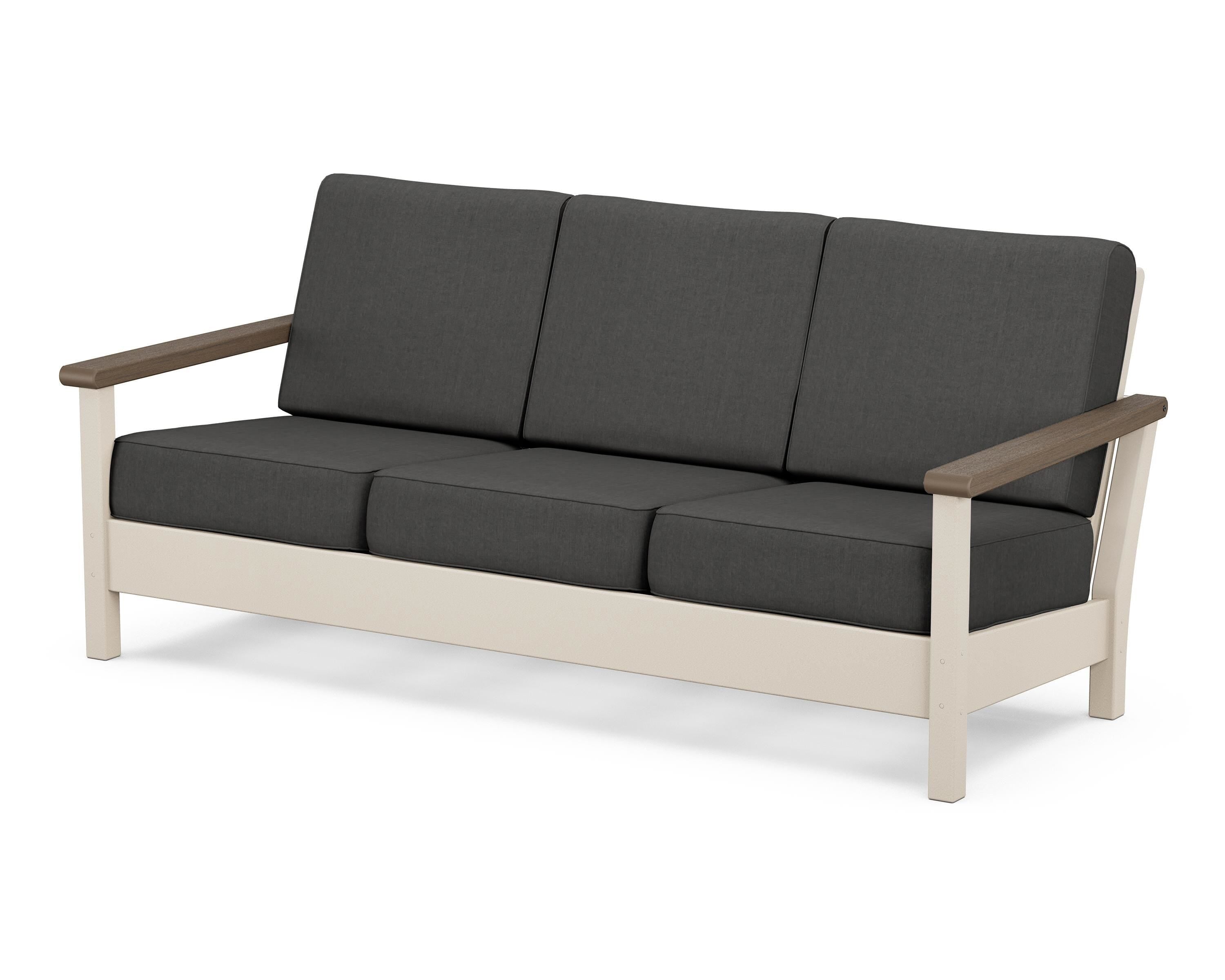 POLYWOOD® Harbour Deep Seating Sofa in Sand / Kona / Spectrum Carbon