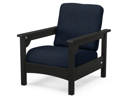 POLYWOOD® Club Chair in Black / Marine Indigo