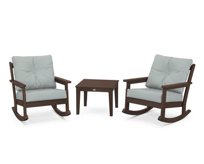 POLYWOOD® Vineyard 3-Piece Deep Seating Rocker Set in Mahogany / Spa