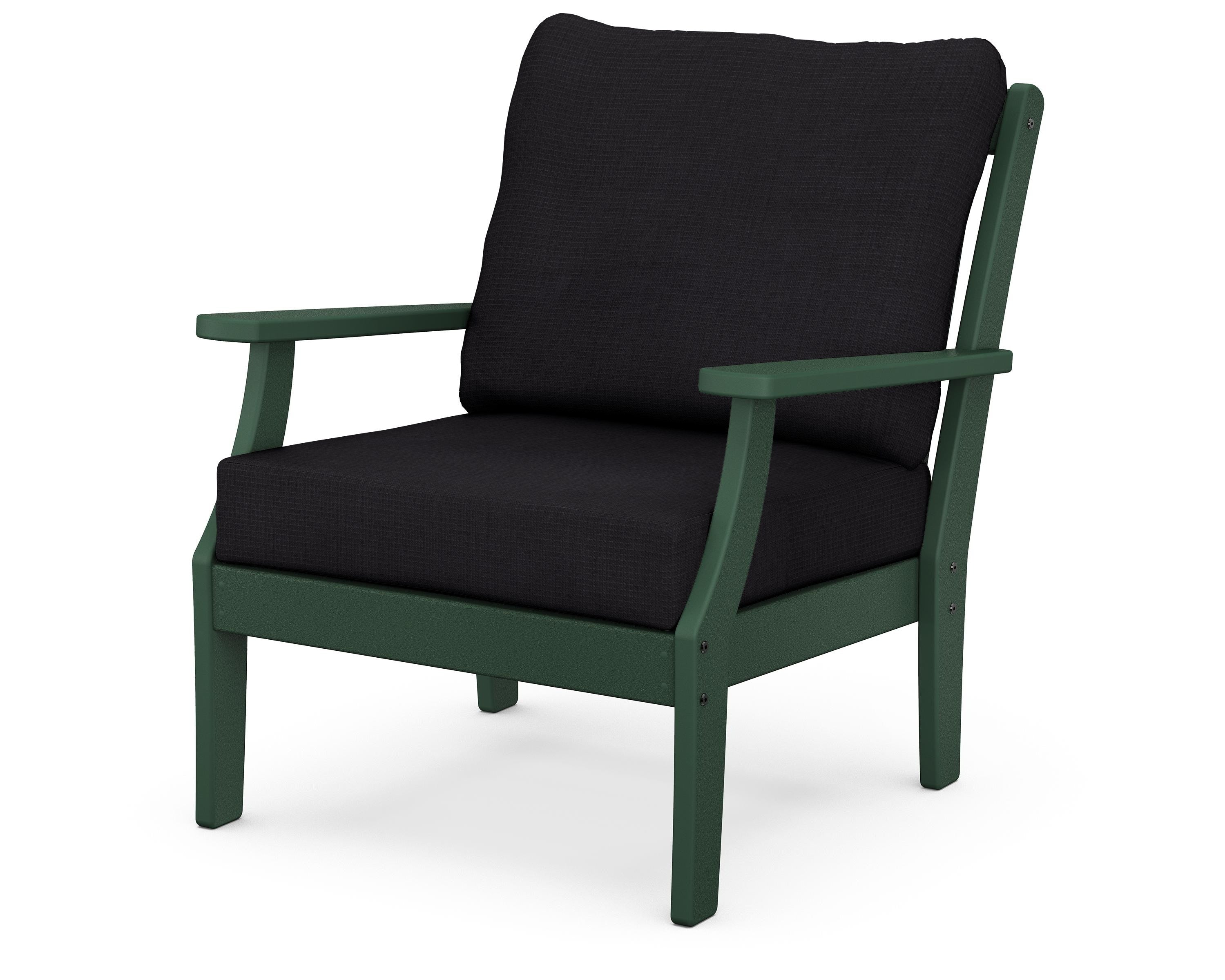 POLYWOOD® Braxton Deep Seating Chair in Green / Midnight Linen
