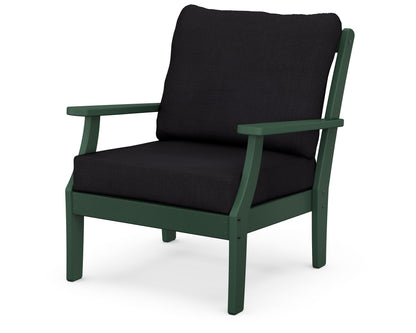 POLYWOOD® Braxton Deep Seating Chair in Green / Midnight Linen