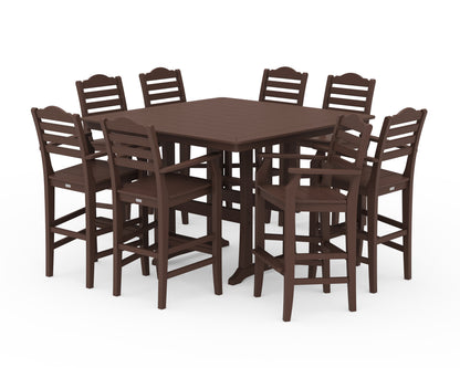 Draper James™ by  POLYWOOD® Savannah 9-Piece Square Bar Set with Trestle Legs in Mahogany