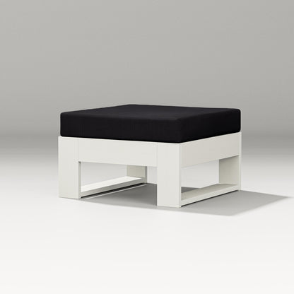 PW Designer Series Latitude Lounge Ottoman in Vintage White / Midnight Linen