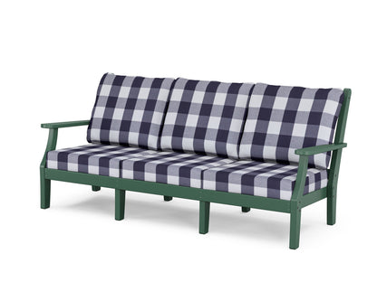 Country Living Wovendale Deep Seating Sofa in Green / Buffalo Plaid Navy