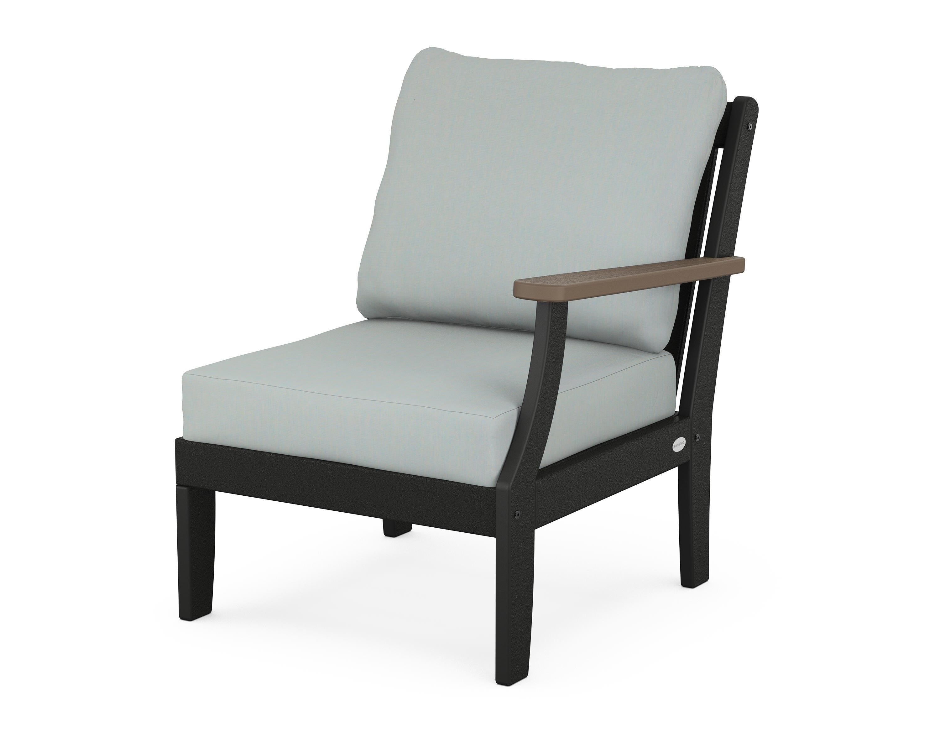 POLYWOOD® Braxton Modular Right Arm Chair in Black / Kona / Spa