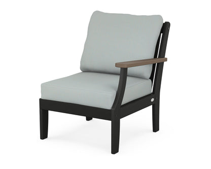 POLYWOOD® Braxton Modular Right Arm Chair in Black / Kona / Spa