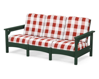 POLYWOOD® Club Sofa in Green / Buffalo Plaid Crimson