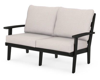 POLYWOOD® Grant Park Deep Seating Loveseat in Black / Dune Burlap