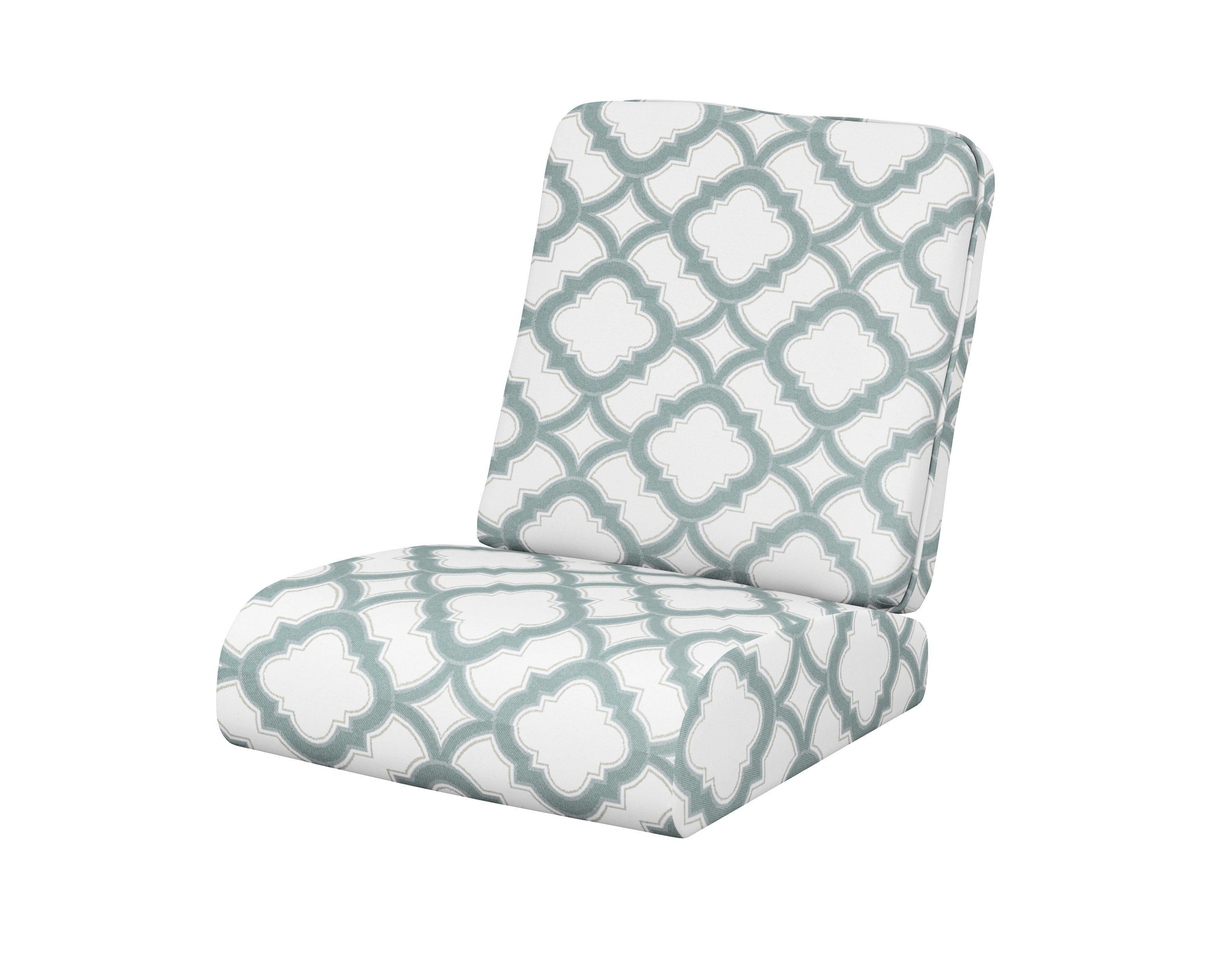 POLYWOOD® Club Seat/Back Cushion in Trellis Glacier Spa