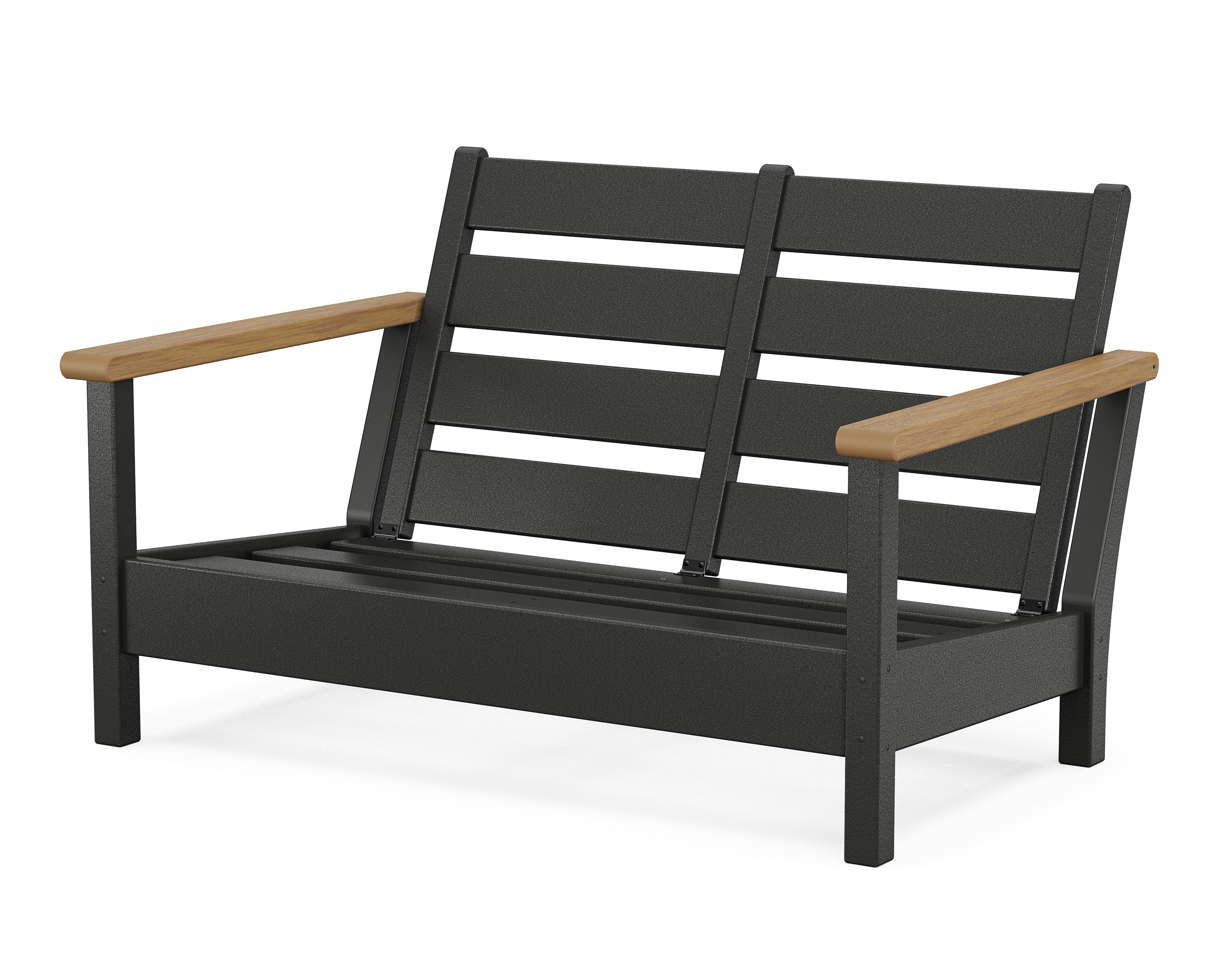 POLYWOOD® Harbour Loveseat Frame in Black / Natural