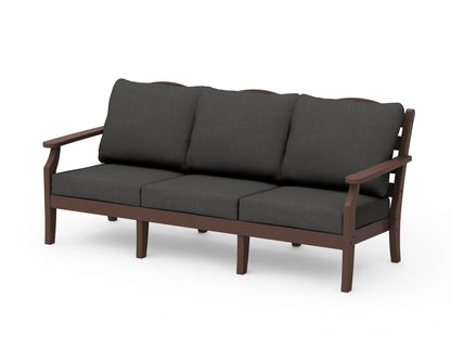 Draper James™ by  POLYWOOD® Savannah Deep Seating Sofa in Mahogany / Spectrum Carbon