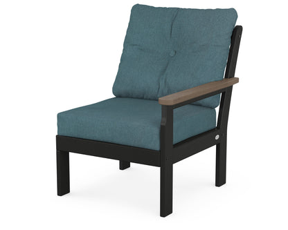 POLYWOOD® Vineyard Modular Right Arm Chair in Black / Kona / Ocean Teal