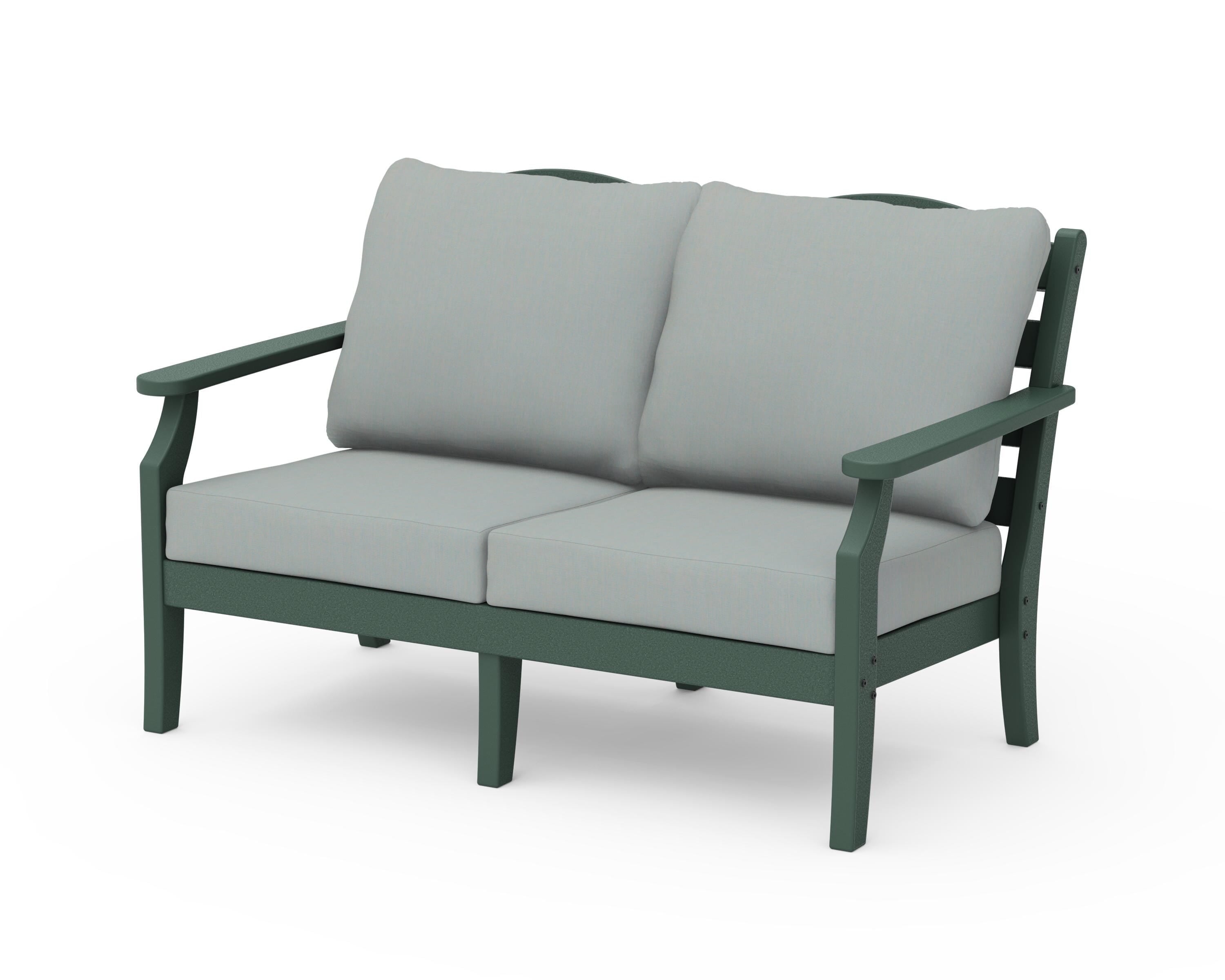 Draper James™ by  POLYWOOD® Savannah Deep Seating Loveseat in Green / Spa
