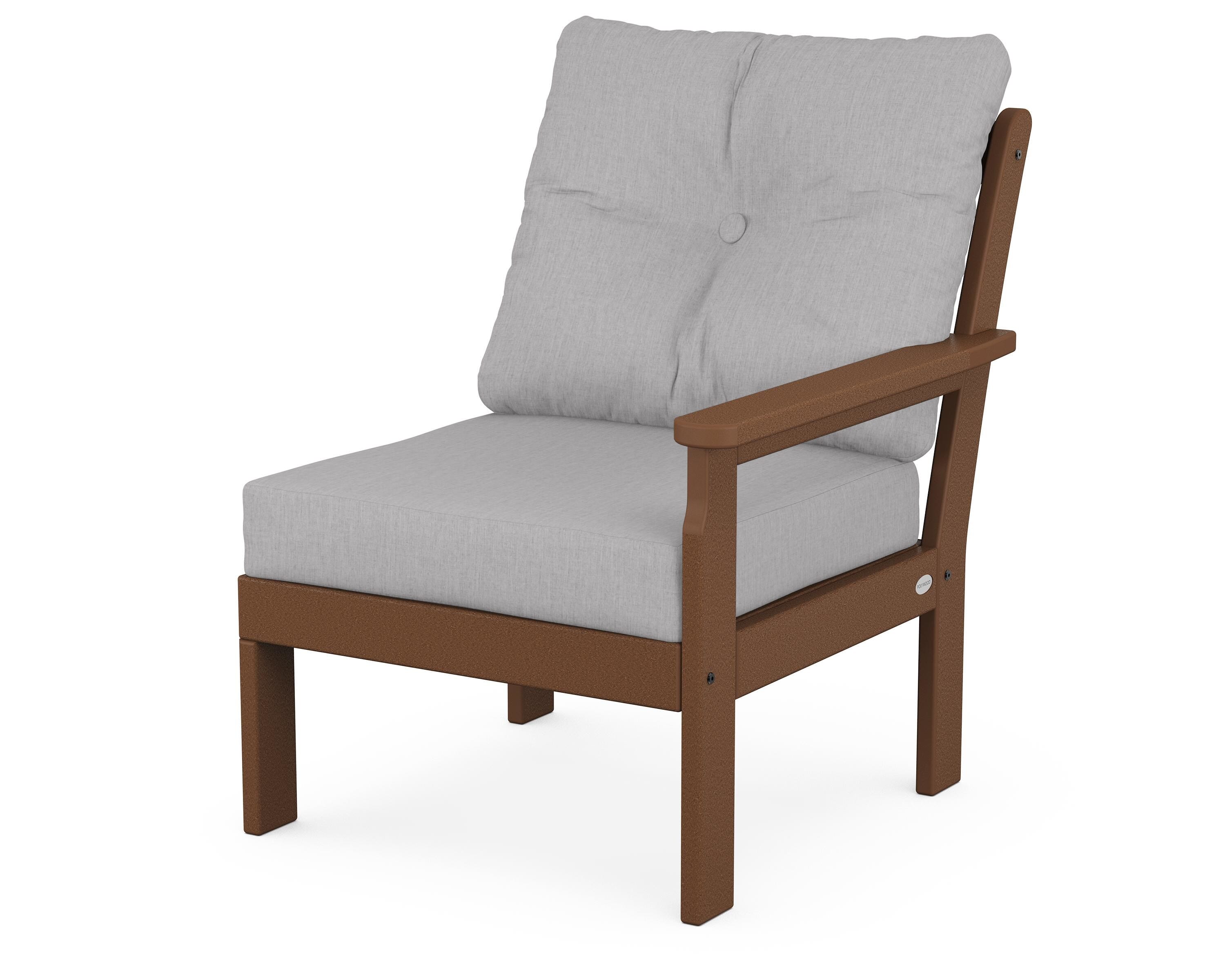 POLYWOOD® Vineyard Modular Right Arm Chair in Teak / Granite