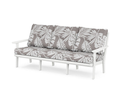 POLYWOOD® Mission Deep Seating Sofa in White / Leaf Grey Mist