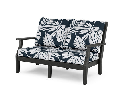Country Living Wovendale Deep Seating Loveseat in Black / Leaf Marine Indigo