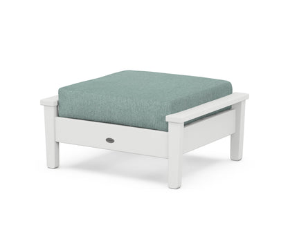 POLYWOOD® Prescott Deep Seating Ottoman in White / Glacier Spa