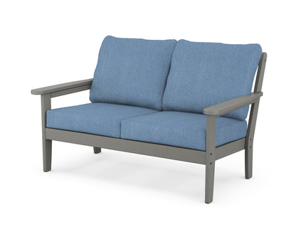 Country Living Cottage Deep Seating Loveseat in Slate Grey / Sky Blue