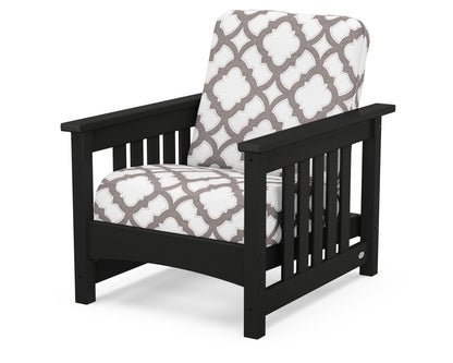 POLYWOOD® Club Mission Chair in Black / Trellis Grey Mist