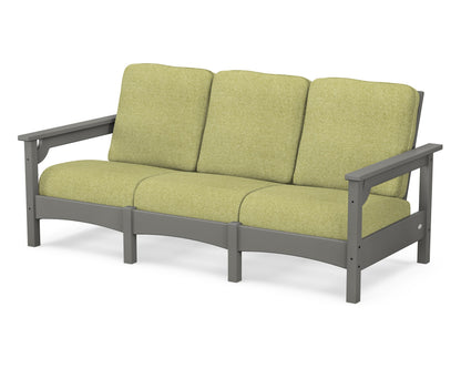 POLYWOOD® Club Sofa in Slate Grey / Chartreuse Boucle