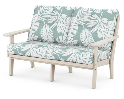 POLYWOOD® Lakeside Deep Seating Loveseat in Sand / Leaf Glacier Spa