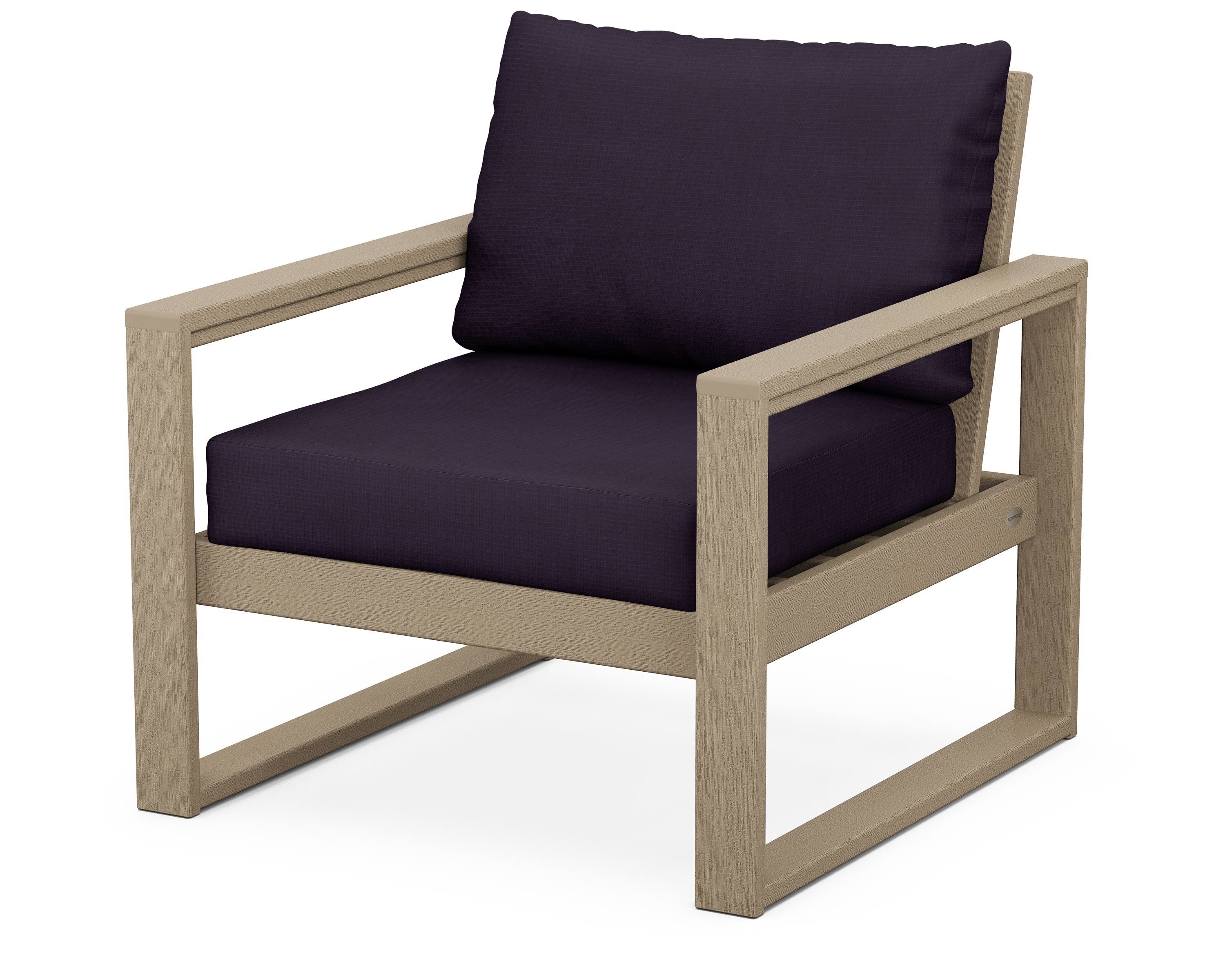 POLYWOOD® EDGE Club Chair in Vintage Sahara / Navy Linen