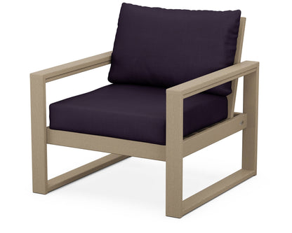 POLYWOOD® EDGE Club Chair in Vintage Sahara / Navy Linen