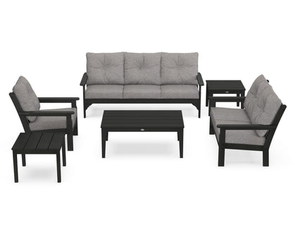 POLYWOOD® Vineyard 6-Piece Deep Seating Set in Green / Grey Mist