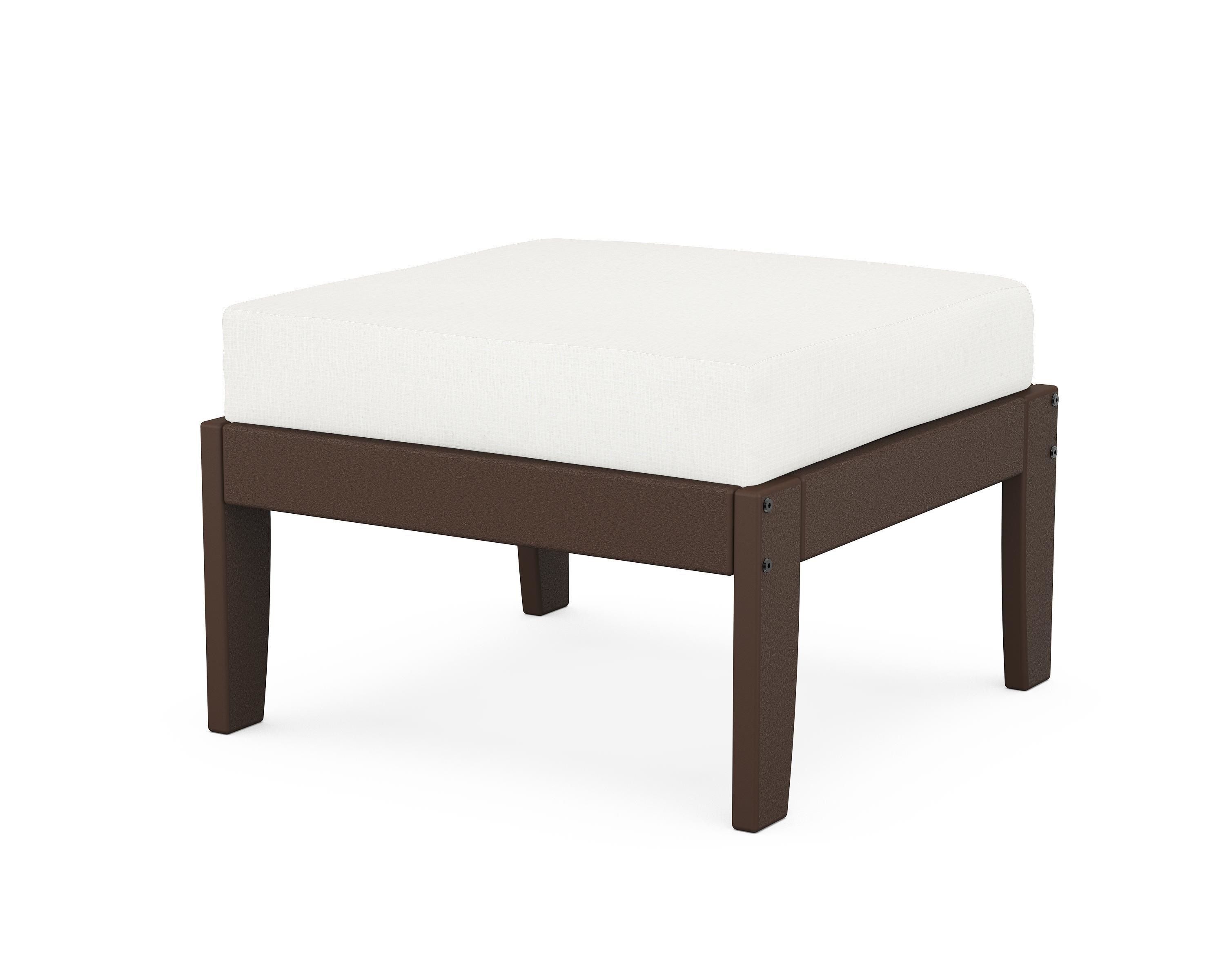 Unbranded Modular Ottoman - Classic in Mahogany / Natural Linen