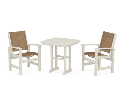 POLYWOOD® Coastal 3-Piece Dining Set in Sand / Burlap Sling