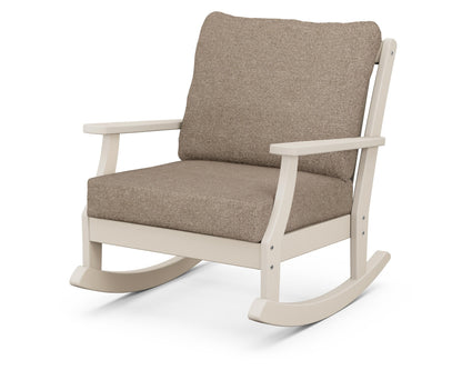 POLYWOOD® Braxton Deep Seating Rocking Chair in Sand / Spiced Burlap