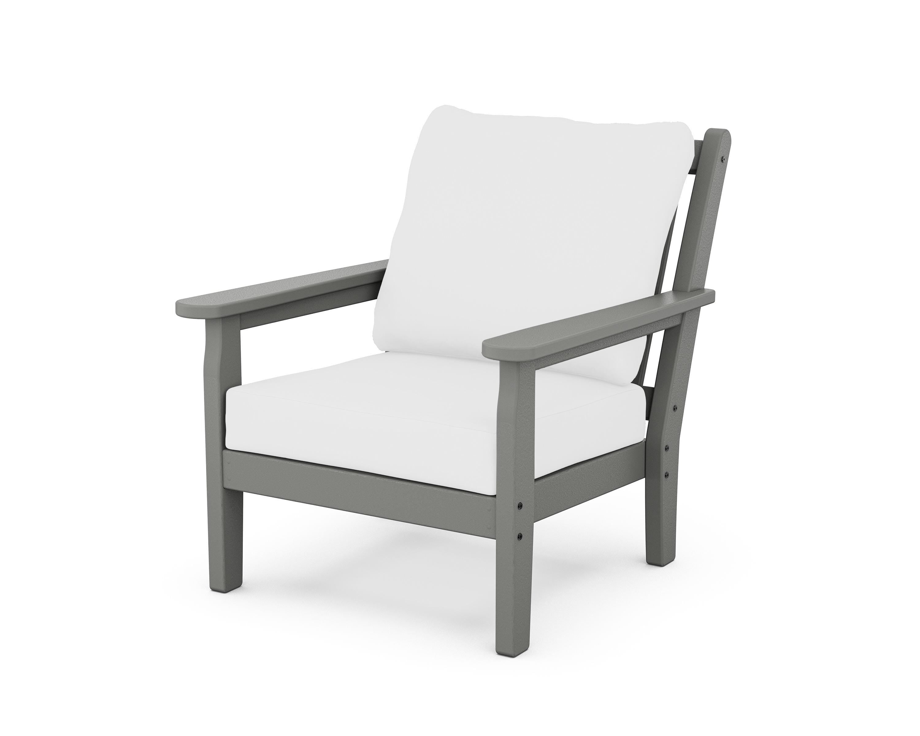 POLYWOOD® Chippendale Deep Seating Chair in Slate Grey / Natural