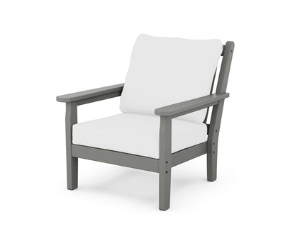 POLYWOOD® Chippendale Deep Seating Chair in Slate Grey / Natural