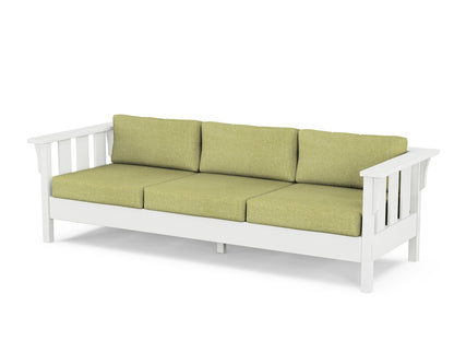 Martha Stewart by POLYWOOD® Acadia Deep Seating Sofa in White / Chartreuse Boucle
