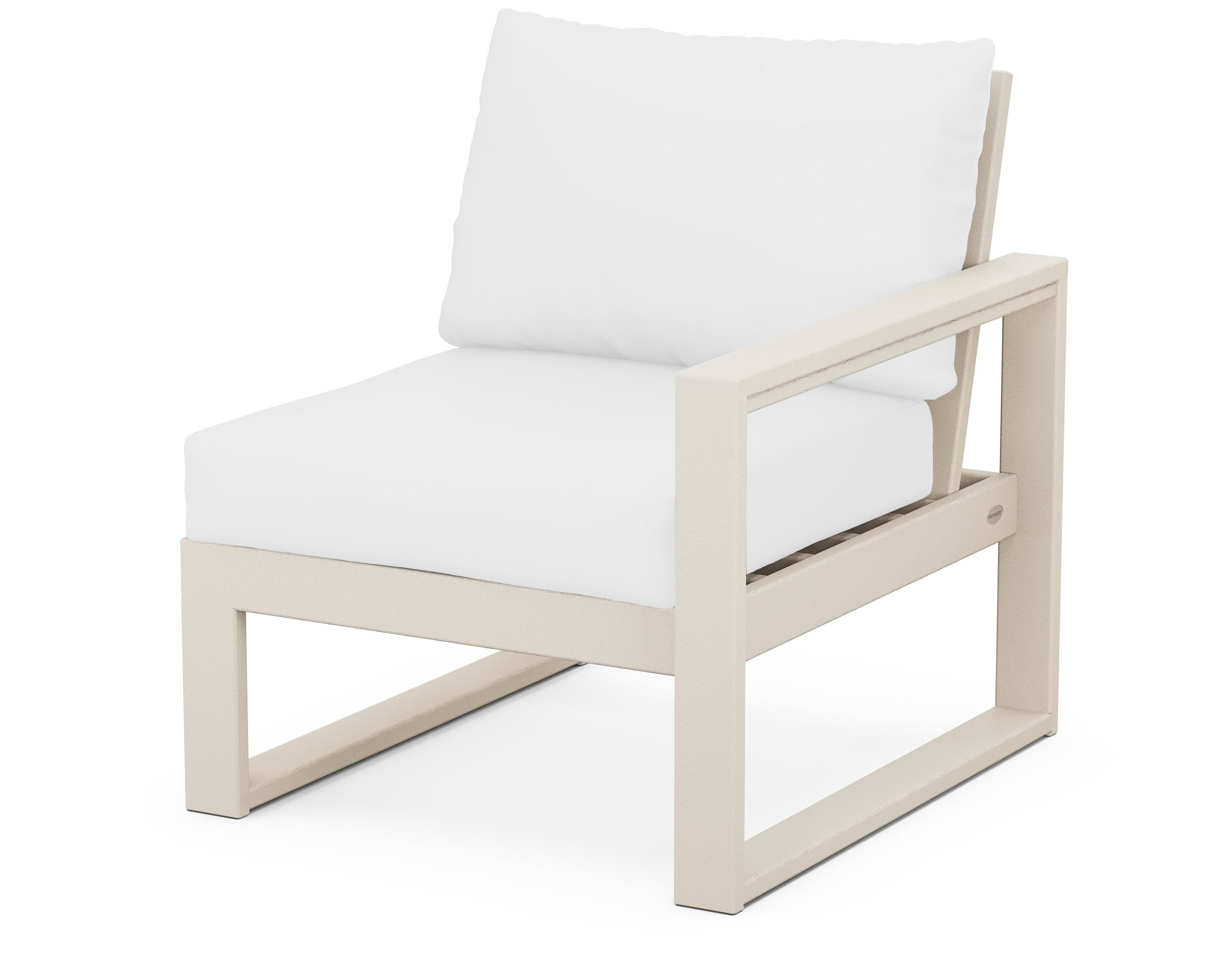 POLYWOOD® EDGE Modular Right Arm Chair in Sand / Natural