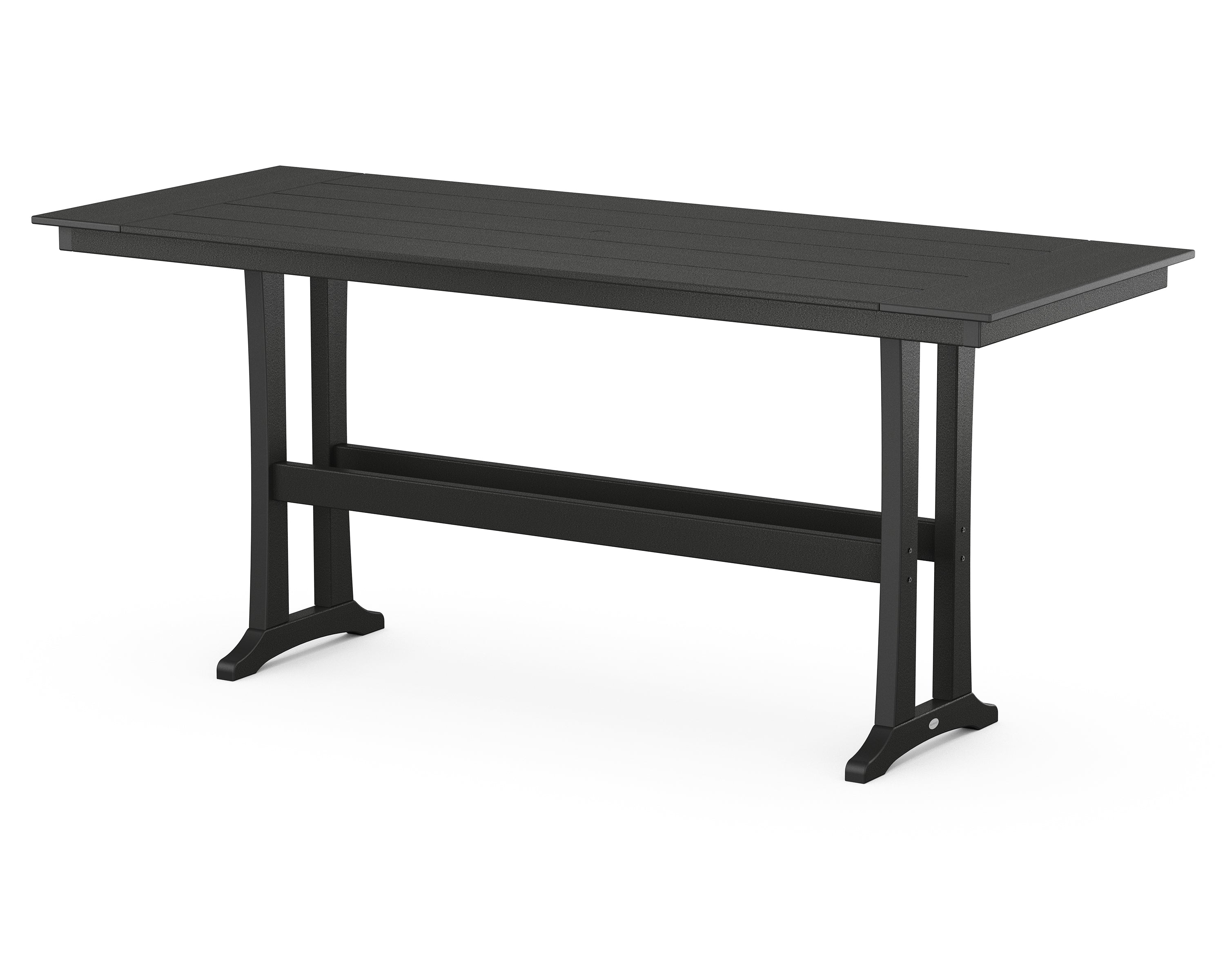 POLYWOOD® Farmhouse Trestle 38" x 96" Bar Table in Black
