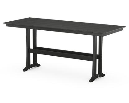 POLYWOOD® Farmhouse Trestle 38" x 96" Bar Table in Black