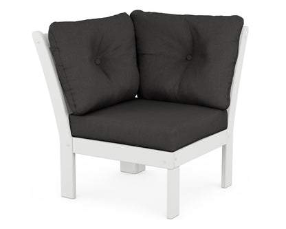 POLYWOOD® Vineyard Modular Corner Chair in White / Spectrum Carbon