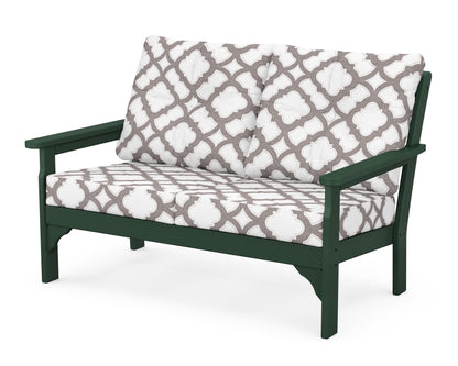 POLYWOOD® Vineyard Deep Seating Loveseat in Green / Trellis Grey Mist
