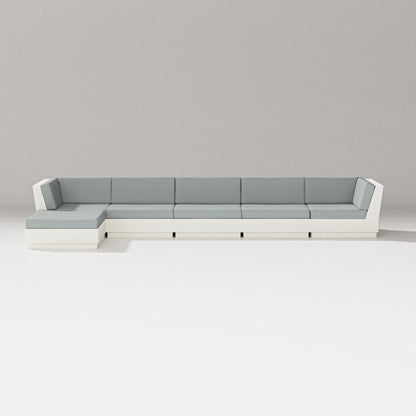 PW Designer Series Elevate 6-Piece Chaise Sectional in Vintage White / Spa