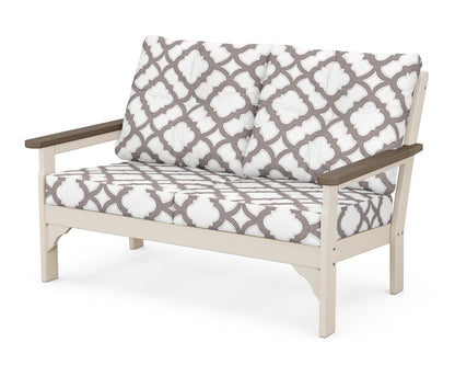 POLYWOOD® Vineyard Deep Seating Loveseat in Sand / Kona / Trellis Grey Mist