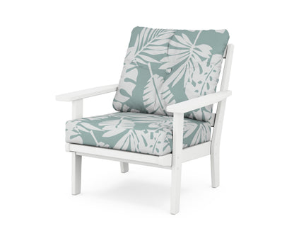POLYWOOD® Prairie Deep Seating Chair in White / Leaf Glacier Spa