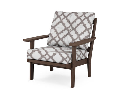 POLYWOOD® Prairie Deep Seating Chair in Mahogany / Trellis Grey Mist